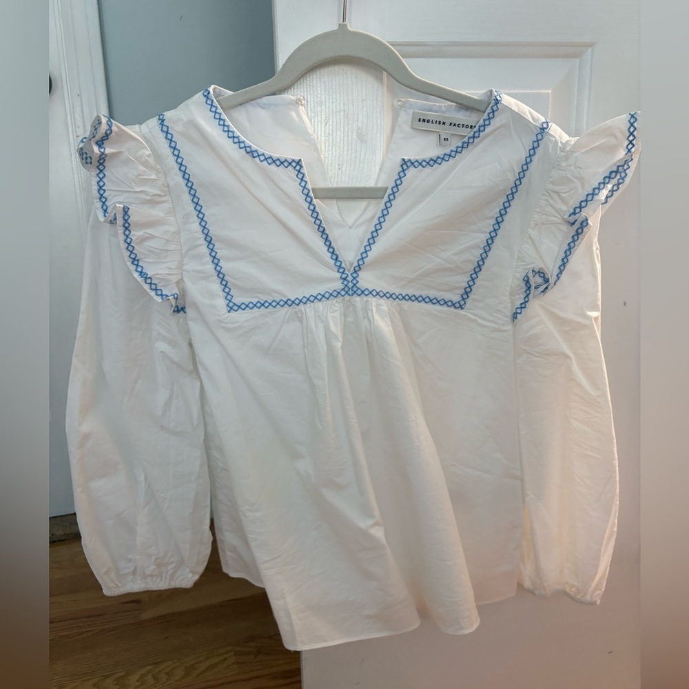 English Factory Ruffled Top NWOT